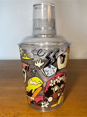 LIVE NATION Cocktail Juice Shaker Cup w/Shot Glass Upper Hand Art Brian Butler